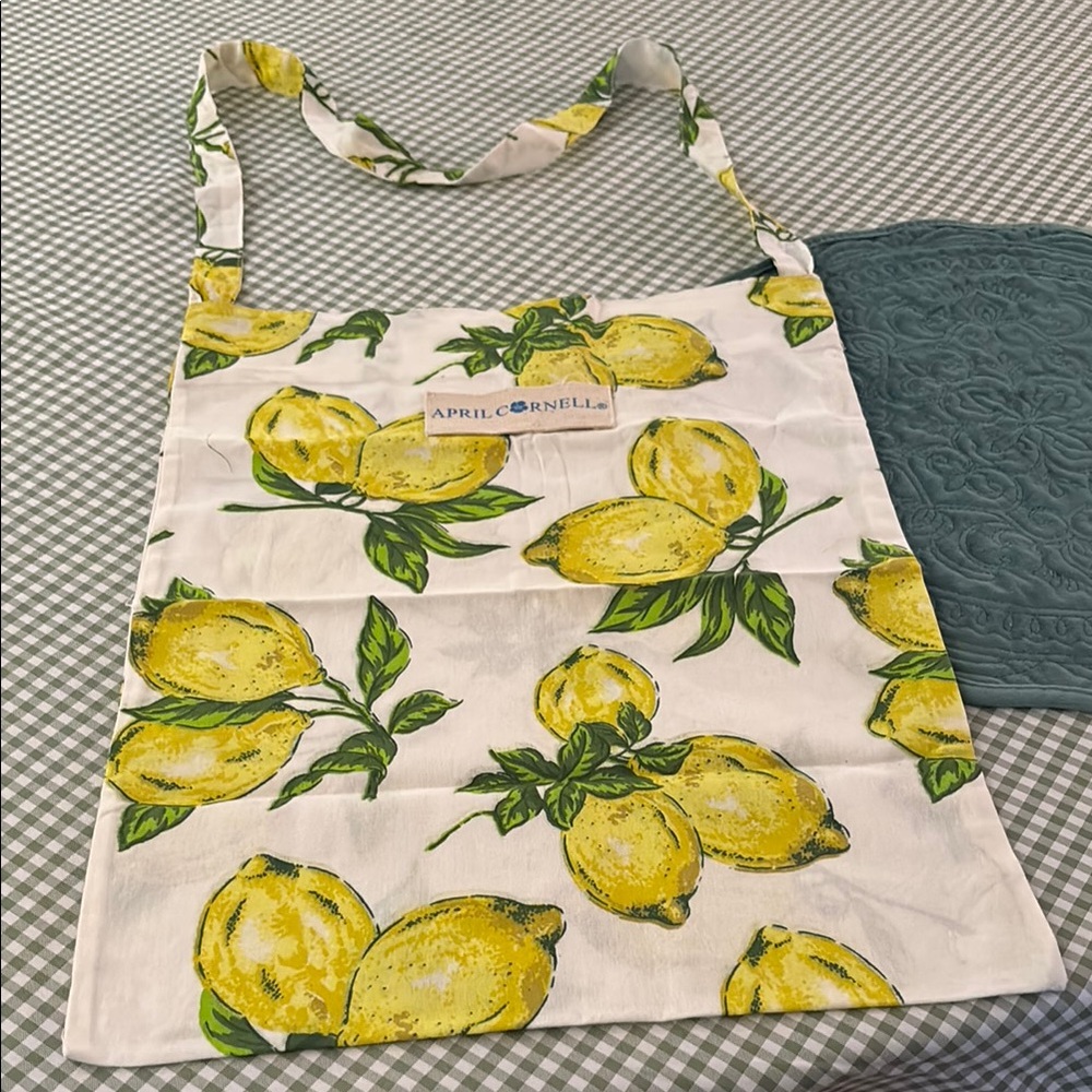April Cornell Lemon Print Tote - Yellow and Green